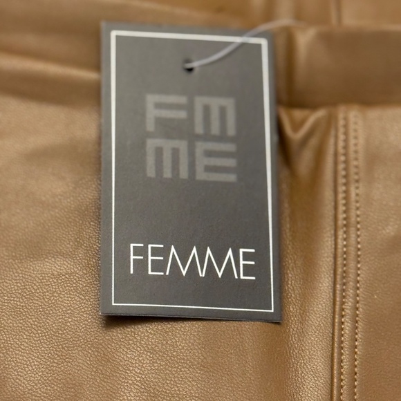 Faux Leather Women’s Leggings XL - Tan - Picture 2 of 7